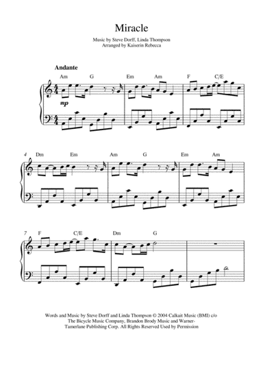 Miracle (arr. Kaiserin Rebecca)