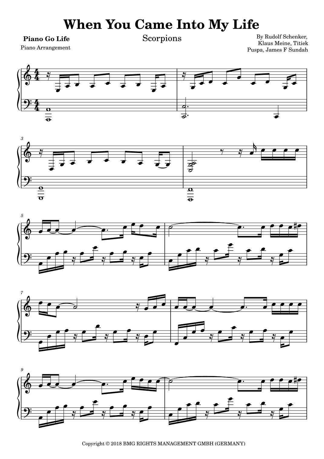 When You Came Into My Life (arr. Piano Go Life)