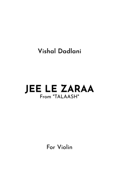 Jee Le Zaraa (arr. Jireh J.)