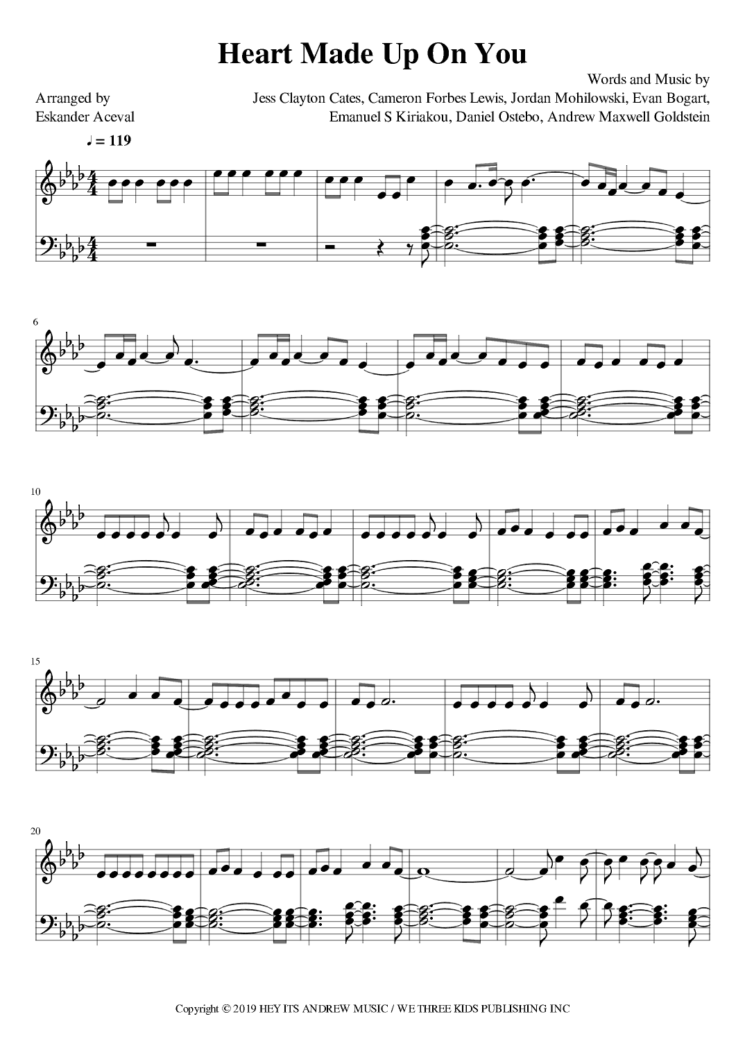 Heart Made Up On You (arr. Eskander Aceval)