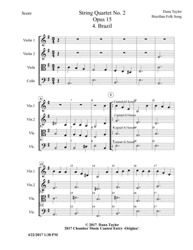String Quartet 2 Opus 15 No 4 Brazil