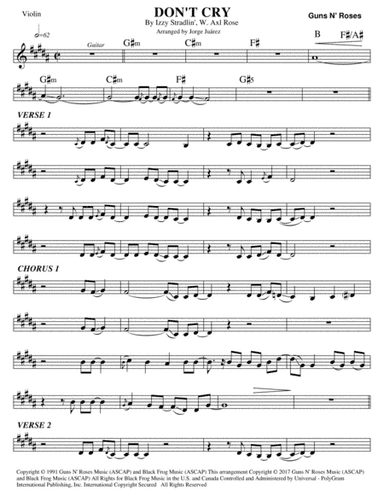 Don't Cry (arr. Jorge Juárez)