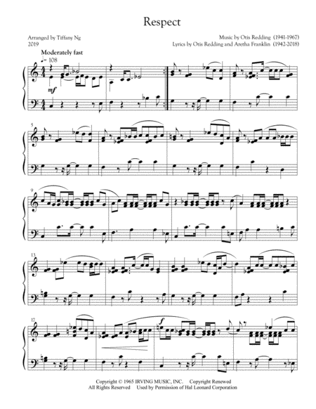 Respect (arr. Tiffany Ng)