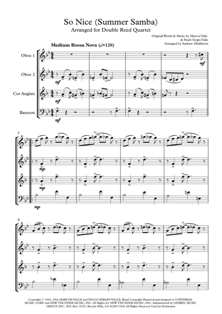 So Nice (summer Samba) (arr. Andrew Middleton)