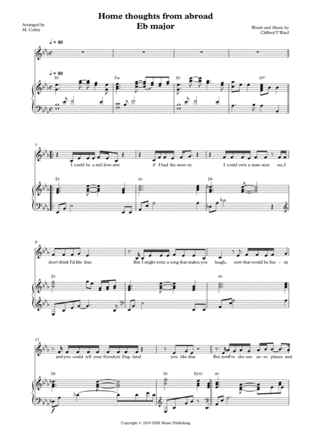 Home Thoughts From Abroad (arr. M Colley)