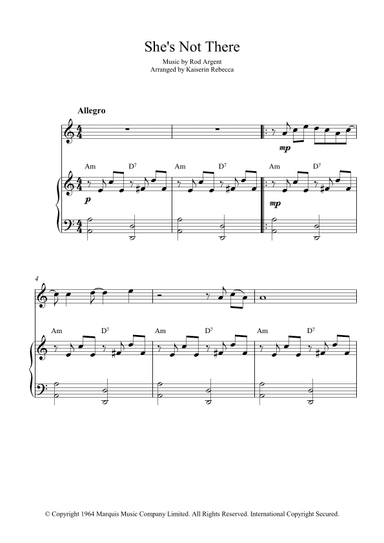 She's Not There (arr. Kaiserin Rebecca)