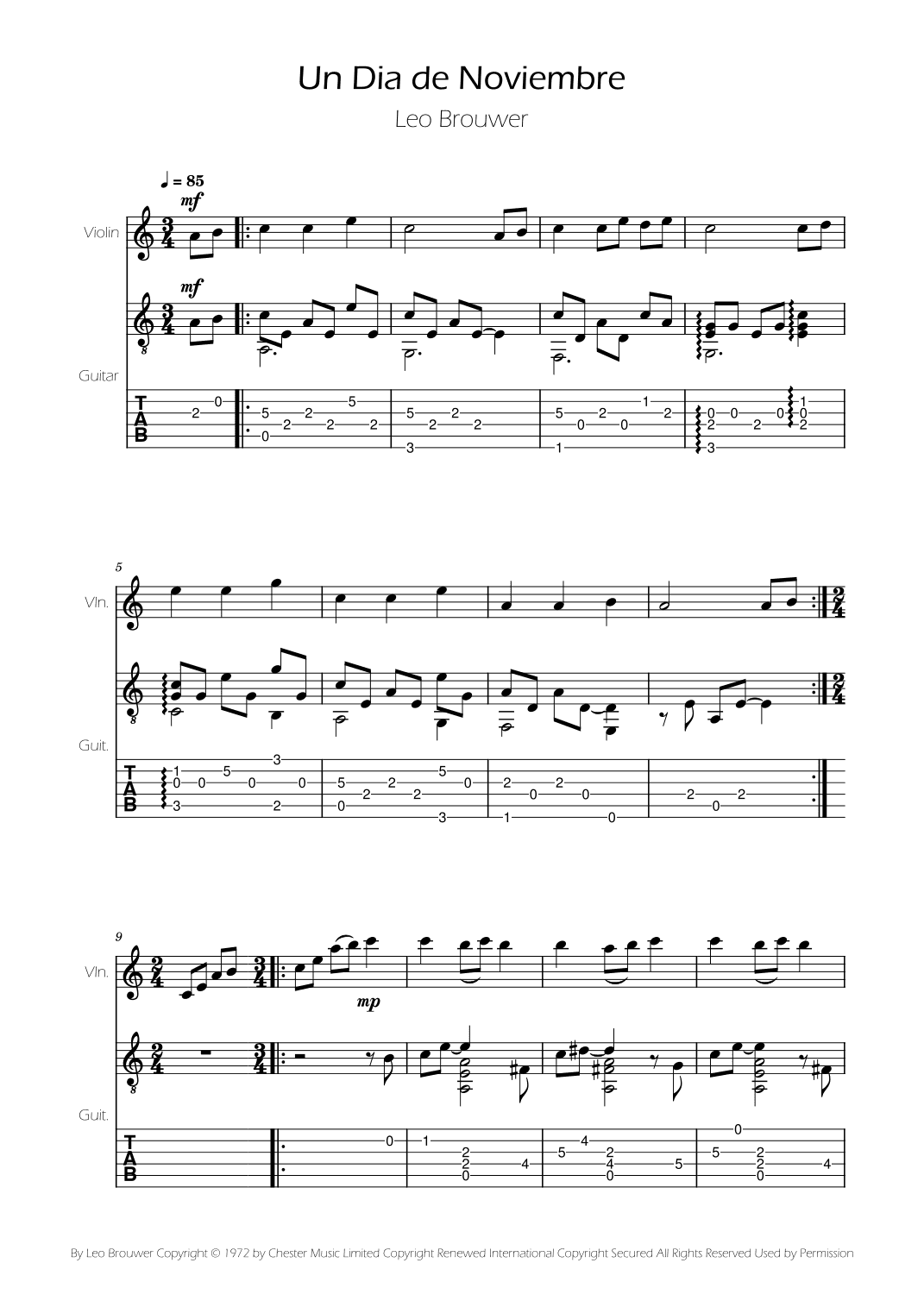 Un Dia De Noviembre (arr. Ygor Nunes)