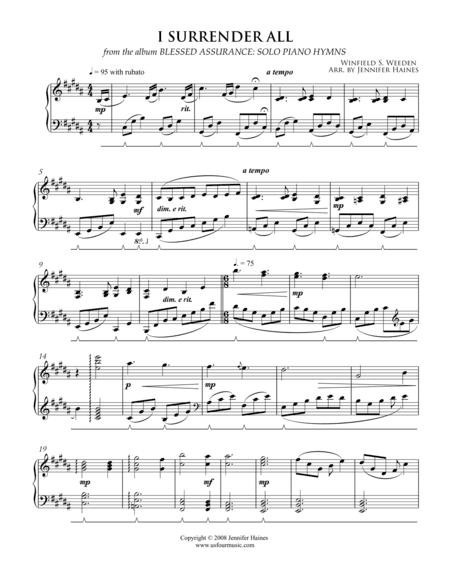 I Surrender All (arr. Jennifer Haines)