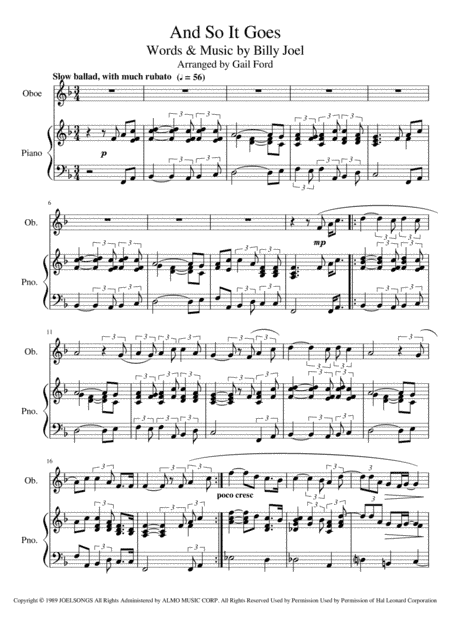 And So It Goes (arr. Gail Ford)