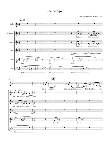 Breathe Again (arr. Eric Zittel)