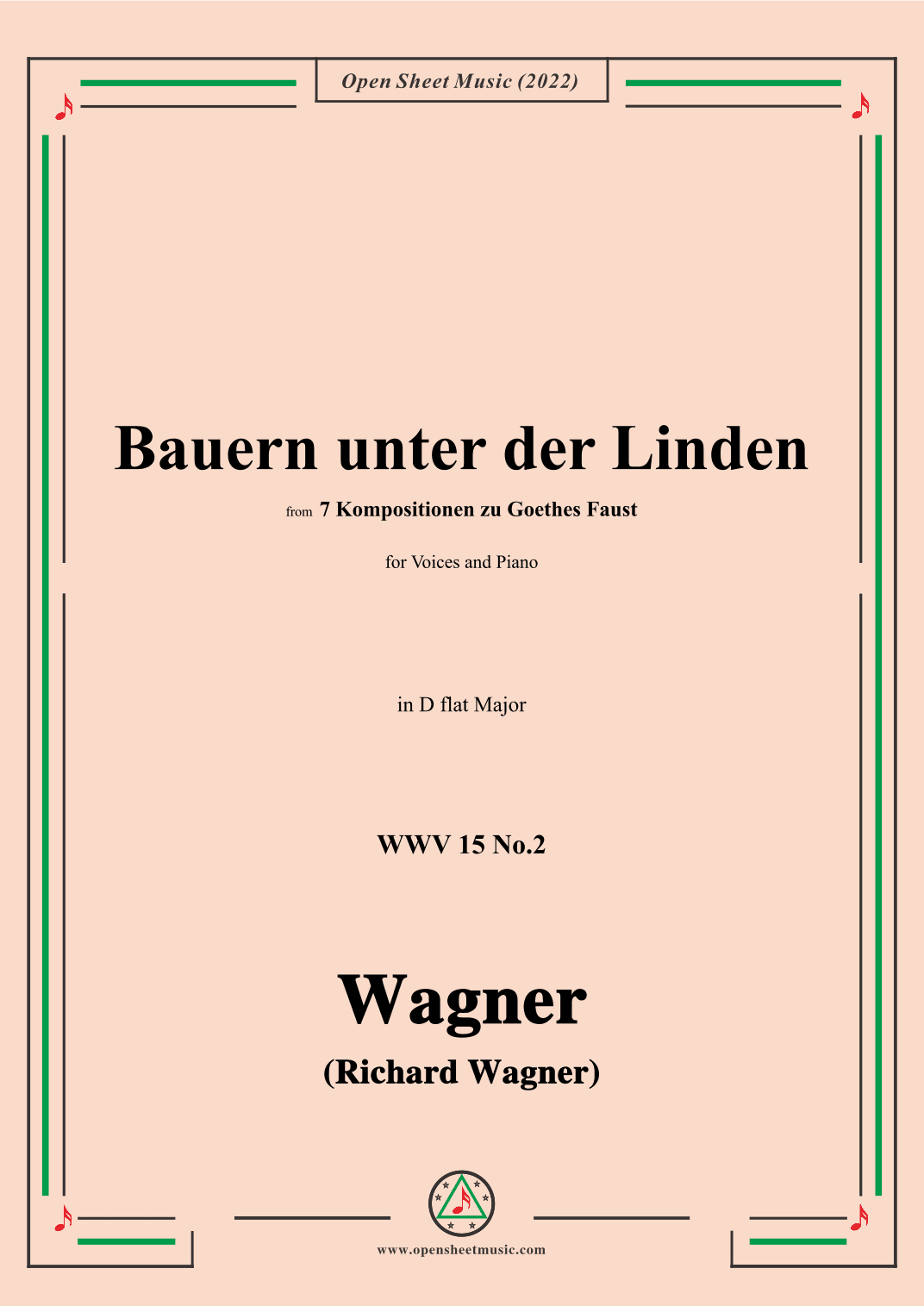 R. Wagner-Bauern unter der Linden,WWV 15 No.2,in D flat Major (arr. OSM Press)