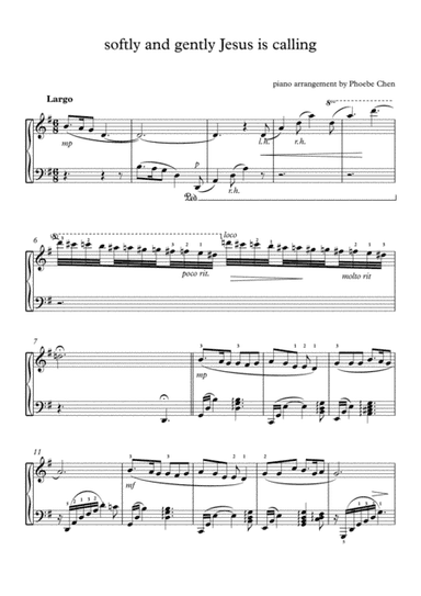 softly and tenderly Jesus is calling (piano solo) (arr. Phoebe Chen)