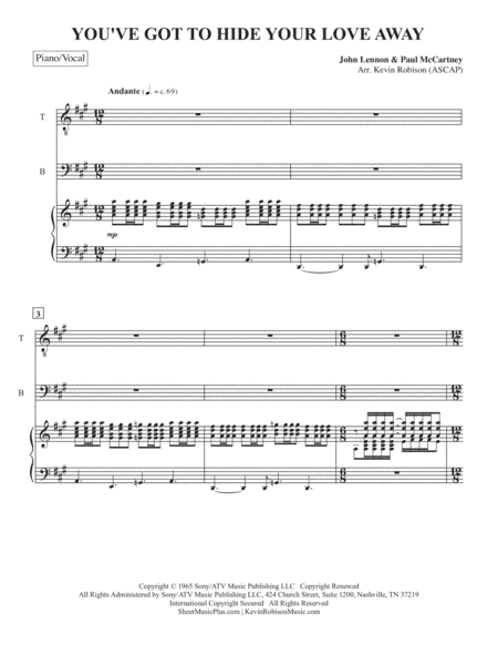 You've Got To Hide Your Love Away (arr. Kevin Robison)