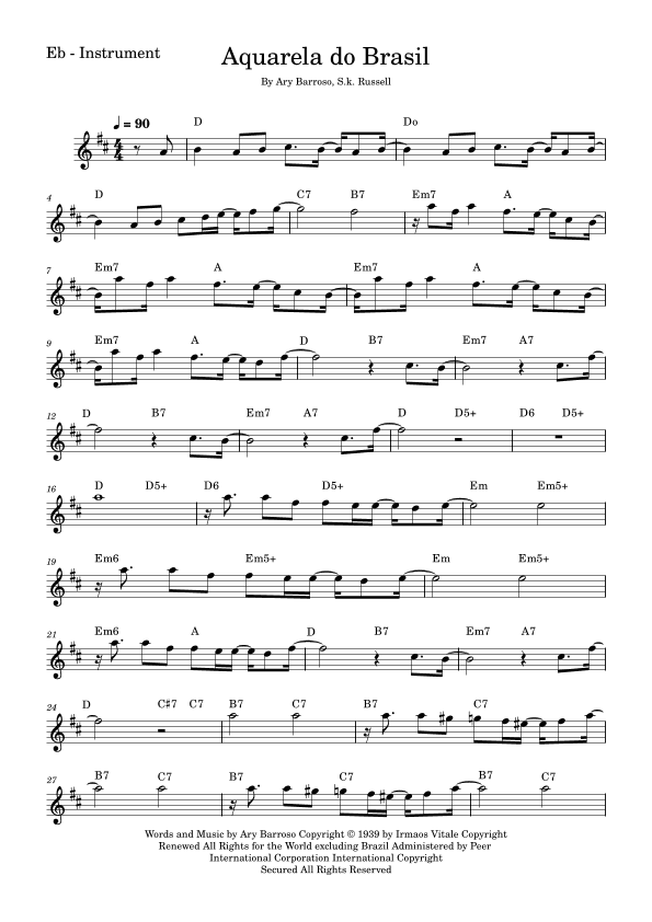 Aquarela Brasileira (aquarela Do Brasil) (brasil) (arr. Fabio Eduardo de Oliveira)