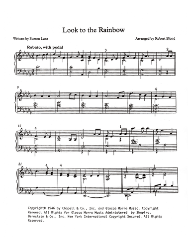 Look To The Rainbow (arr. Robert Blond)