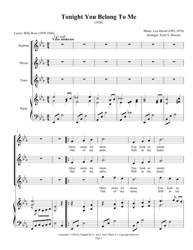 Tonight You Belong To Me (arr. Scott S. Stewart)
