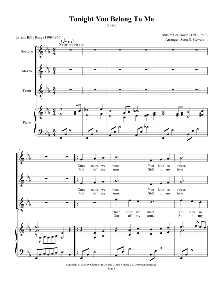 Tonight You Belong To Me (arr. Scott S. Stewart)