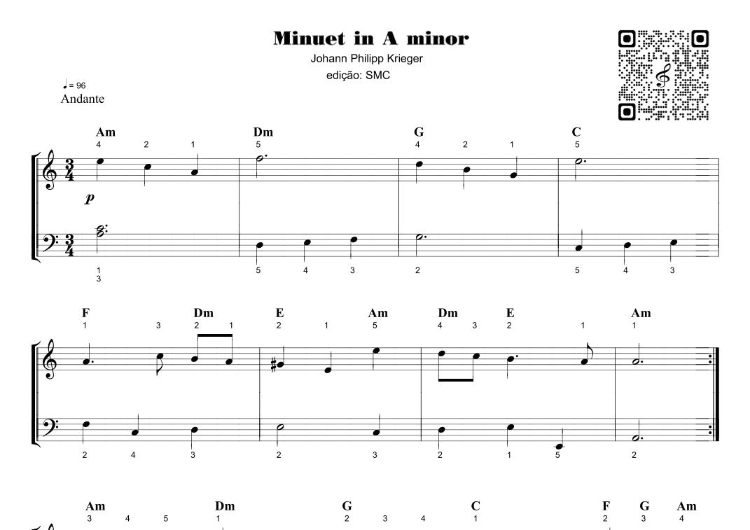 Minuet in A minor - J.P. Krieger (arr. Piano)