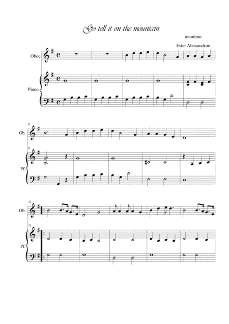 Go tell it on mountain. Oboe e piano (arr. Ester Alessandrini)