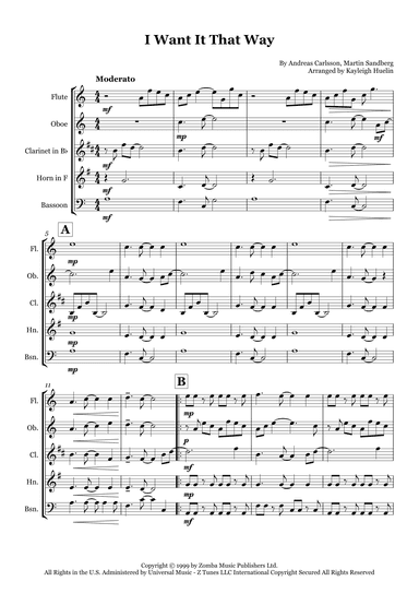 I Want It That Way (arr. Kayleigh Huelin)