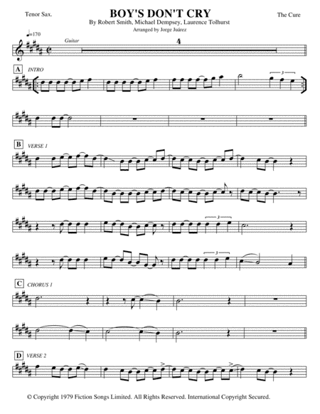 Boys Don't Cry (arr. Jorge Juárez)