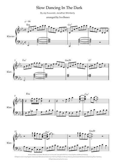 Slow Dancing In The Dark (arr. ivo bonev)