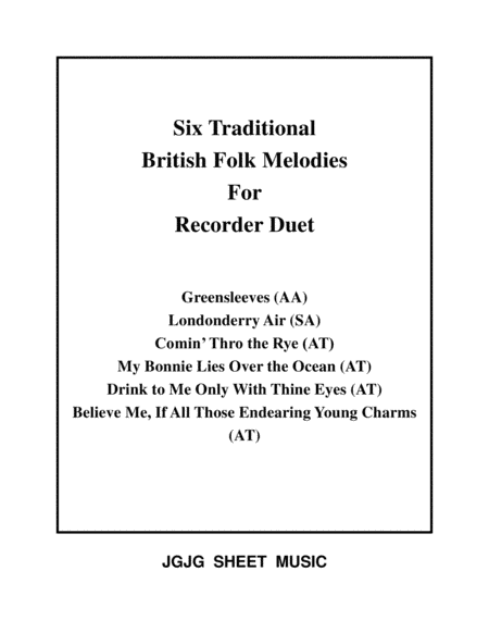 Six Traditional British Songs for Recorder Duet (arr. James Grush)