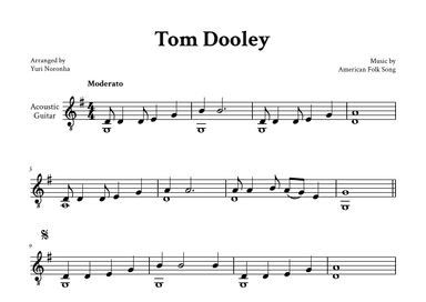 Tom Dooley - Classical Guitar (G Major) (arr. Yuri Noronha)