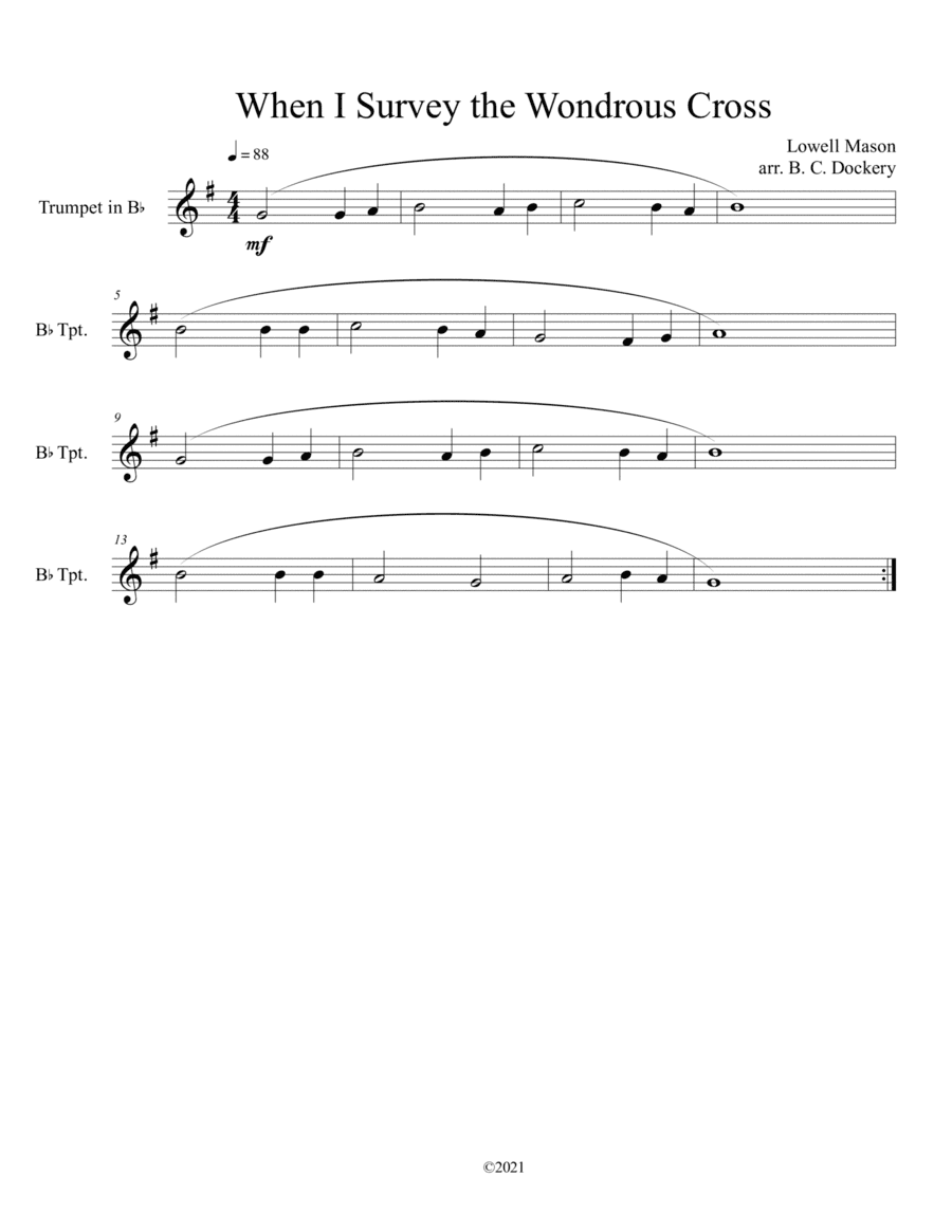 When I Survey the Wondrous Cross (Trumpet Solo) (arr. B. C. Dockery)