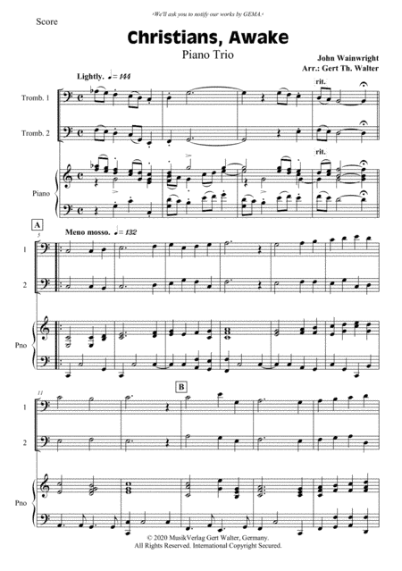Christians, Awake, Salute The Happy Morn (arr. Gert Th. Walter)