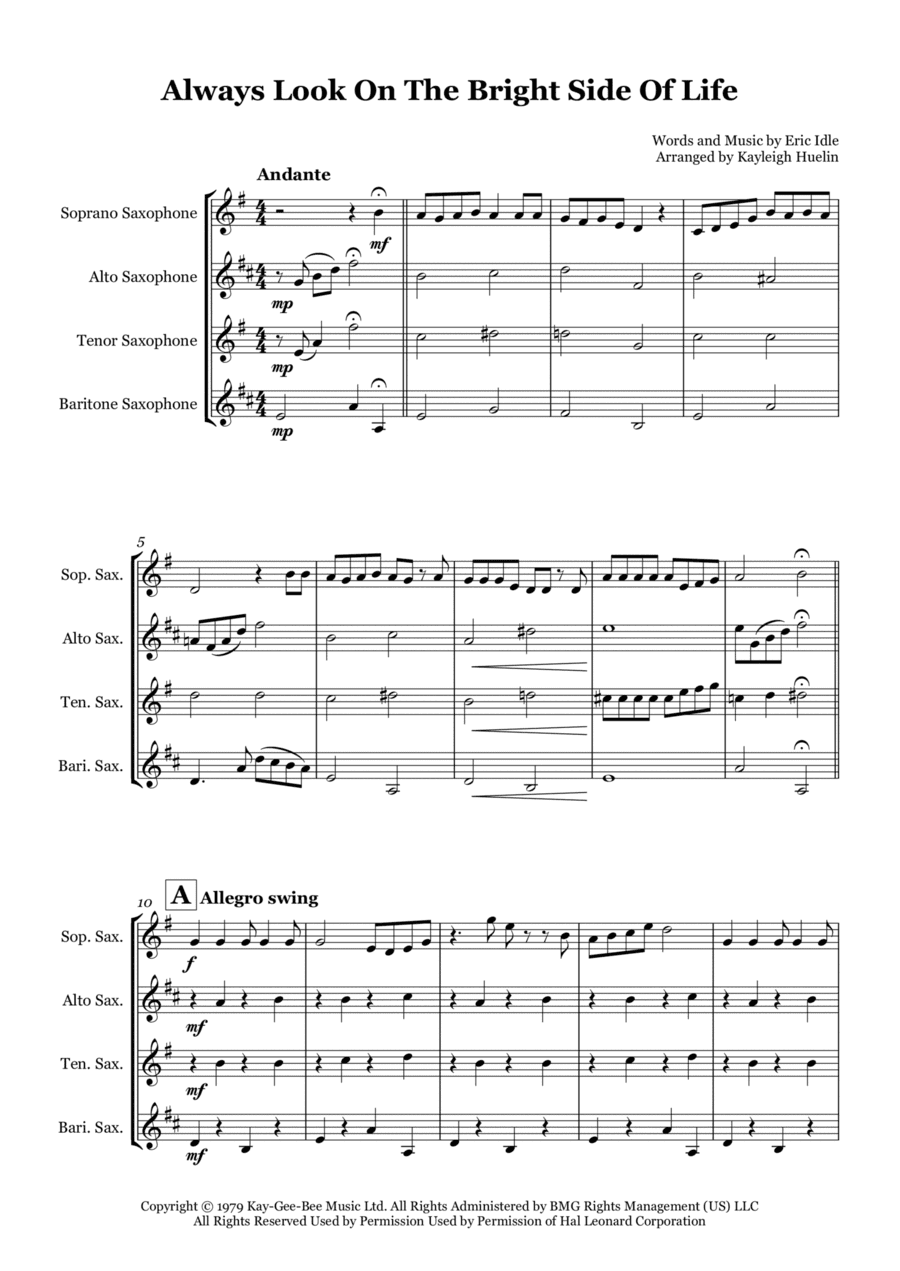 Always Look On The Bright Side Of Life (arr. Kayleigh Huelin)
