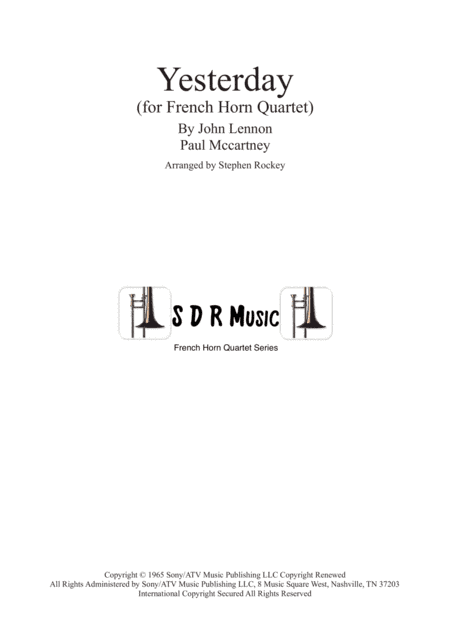 Yesterday (arr. Stephen Rockey)