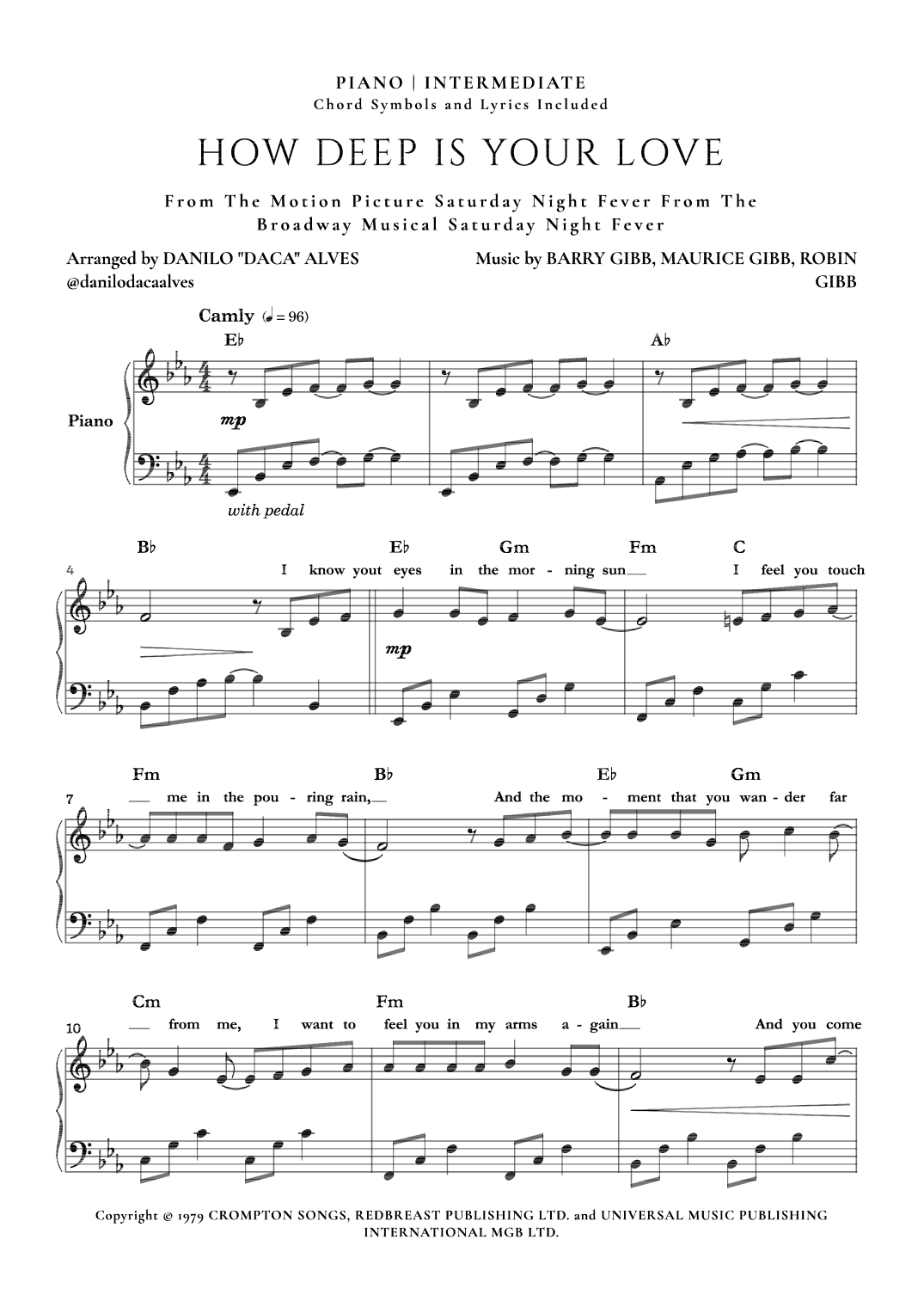 How Deep Is Your Love (arr. Danilo "Daca" Alves)