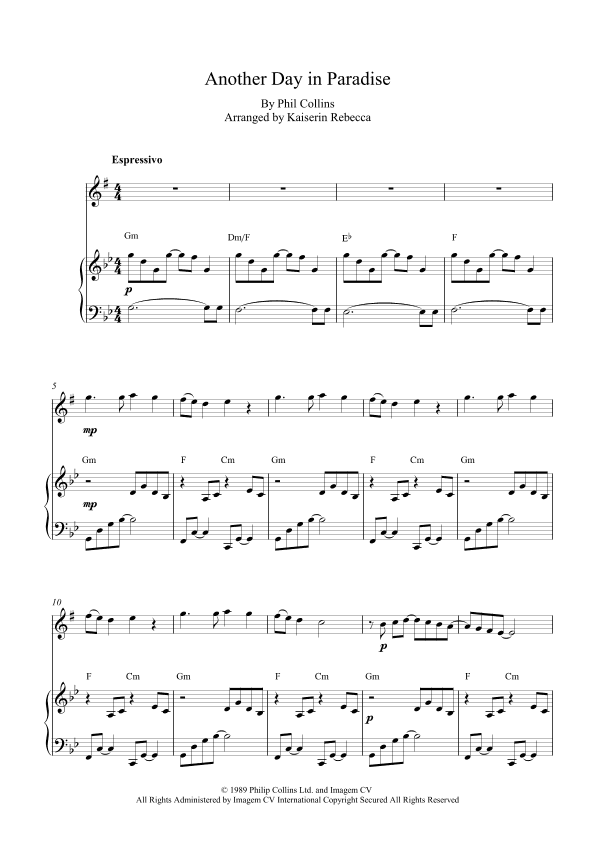 Another Day In Paradise (arr. Kaiserin Rebecca)