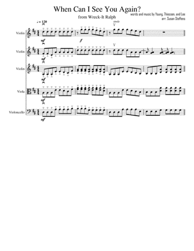 When Can I See You Again (arr. Susan Steffens)