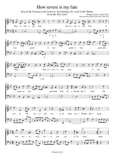 How severe is my fate (arr. Early Music Scores)