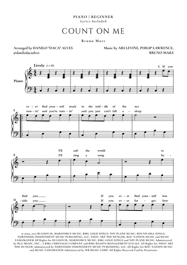Count On Me (arr. Danilo "Daca" Alves)