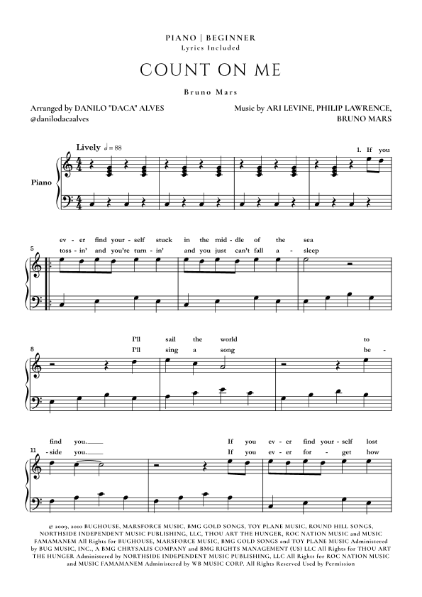 Count On Me (arr. Danilo "Daca" Alves)