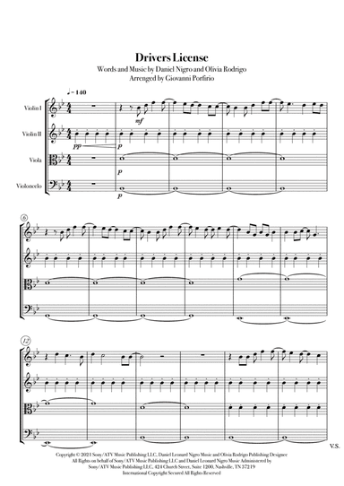Drivers License (arr. Giovanni Porfirio)