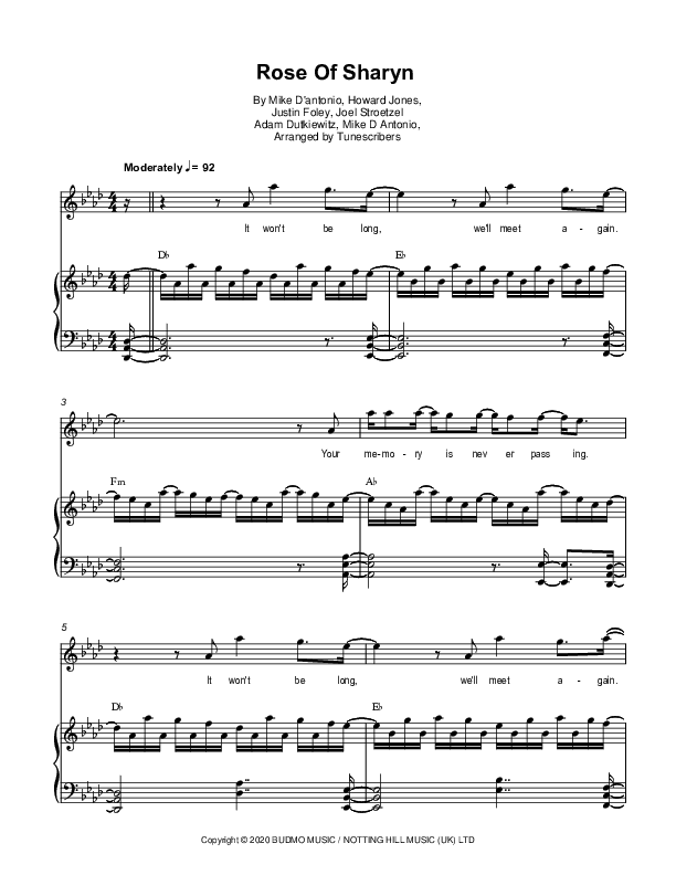 Rose Of Sharyn (arr. Tunescribers)