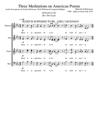 Three Meditations on American Texts for Chorus