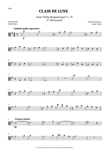 Clair de Lune - Viola (arr. Valdir Maia)