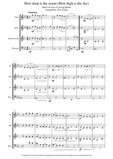How Deep Is The Ocean (how High Is The Sky) (arr. Alex Tinlin)