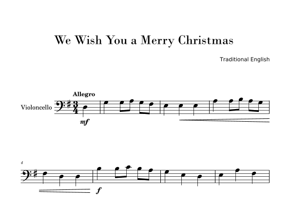 We Wish You a Merry Christmas (Easy Cello Solo) (arr. Gisele Sant'Ana)