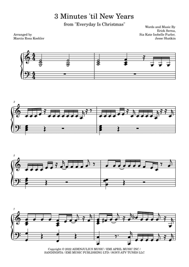 3 Minutes 'til New Years (arr. Marcia Rosa Koehler)