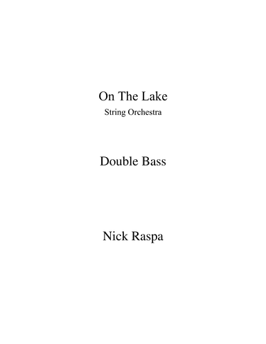 On The Lake (String Orchestra) Double Bass part