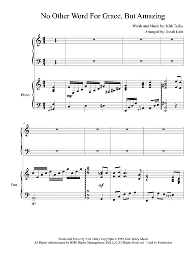 No Other Word For Grace, But Amazing (arr. Jonah Cain)