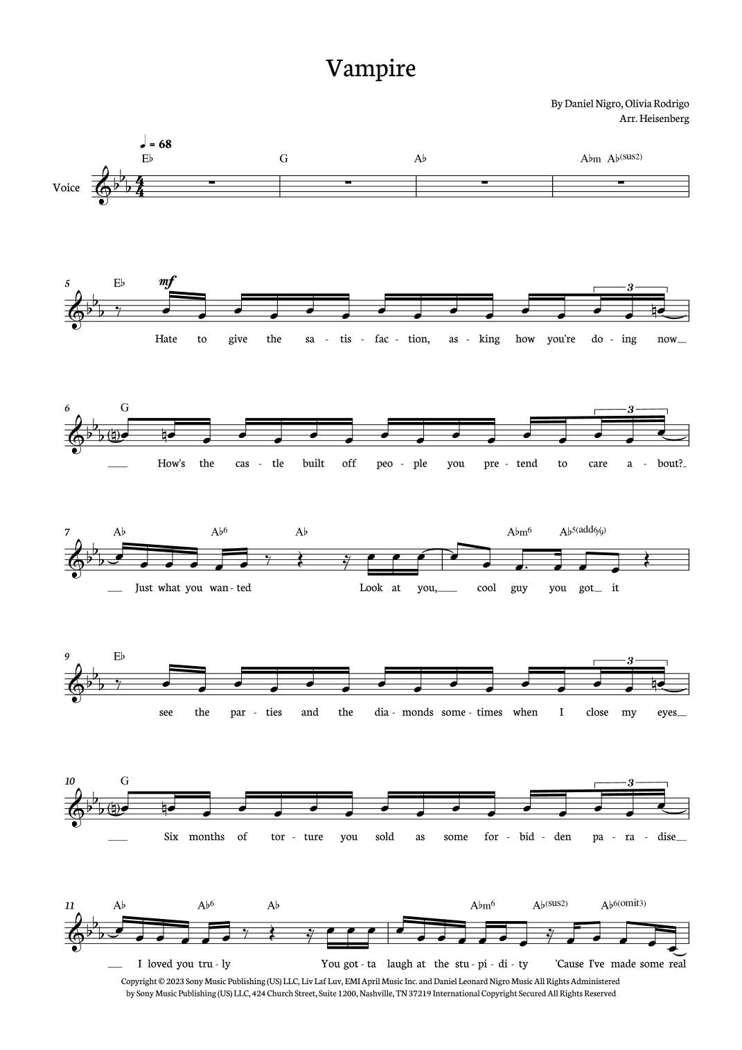Vampire (arr. Heisenberg)
