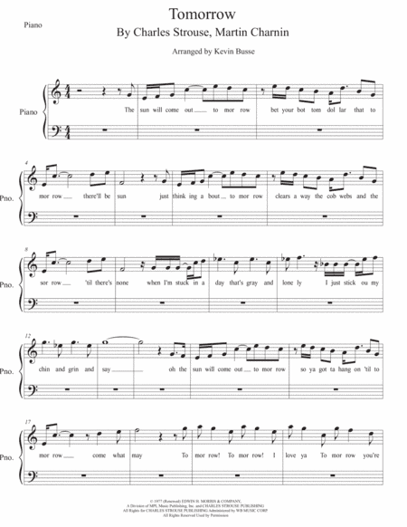 Tomorrow (arr. Kevin Busse)