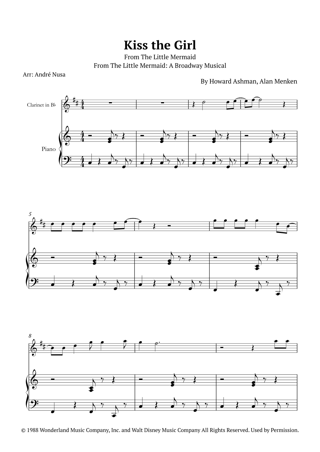 Kiss The Girl (arr. André Nusa)